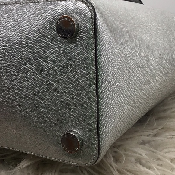 Michael Kors Silver Shoulder Tote Bag - Picture 10 of 16